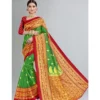Women's Litchi silk Printed Saree With Unstitched Blouse  5-6 Mtrs (Green)