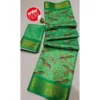 Women's Digital Dolla Silk Printed Saree With Unstitched Blouse 5.5Mtr (Green)