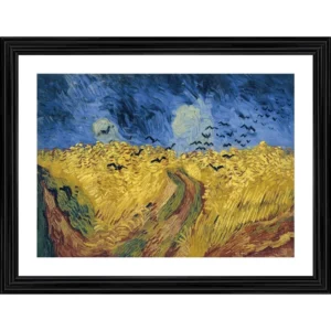 Generic Wheatfield with Crows 1890 Painting With Wood Photo Frame (Multicolor)