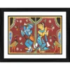Generic Radha Krishna Painting With Wood Photo Frame (Multicolor)
