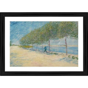 Generic By the Seine 1887 Painting With Wood Photo Frame (Multicolor)