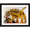Generic Cat Devouring A Bird 1939 Painting With Wood Photo Frame (Multicolor)