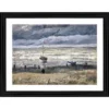 Generic Beach at Scheveningen in Stormy Weather 1882 Painting With Wood Photo Frame (Multicolor)