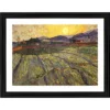 Generic Wheat Field With Rising Sun 1889 Painting With Wood Photo Frame (Multicolor)