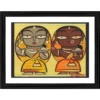 Generic Two Worshiping Women Painting With Wood Photo Frame (Multicolor)