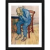 Generic Worn Out Old Man in Sorrow 1982 Painting With Wood Photo Frame (Multicolor)