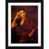 Generic Maharashtrian Woman 1893 Painting With Wood Photo Frame (Multicolor)
