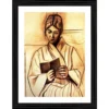 Generic Woman Olga Reading a Book 1920 Painting With Wood Photo Frame (Multicolor)