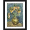 Generic Imperial Fritillaries in a Copper Vase 1887 Painting With Wood Photo Frame (Multicolor)