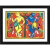 Generic Krishna Balram Painting With Wood Photo Frame (Multicolor)