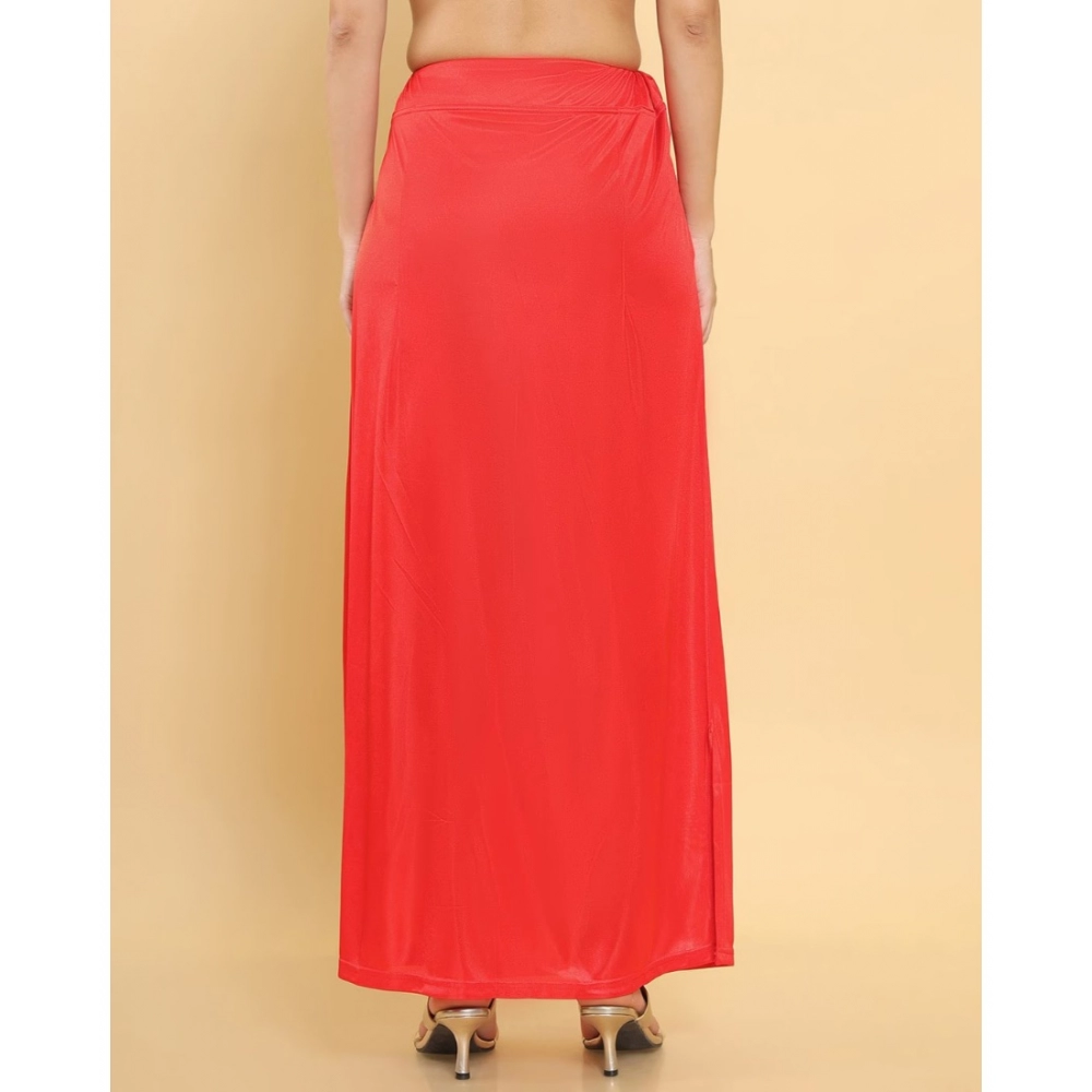 Women's Silk Solid Free Size Petticoat (Red) - Image 4
