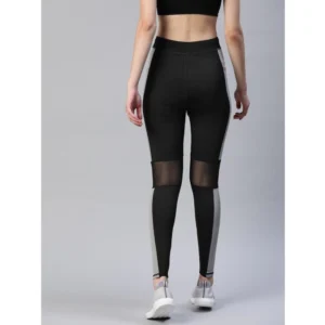 Alternative view of Women's Polyster Solid Sport Leggings (Black & Grey)