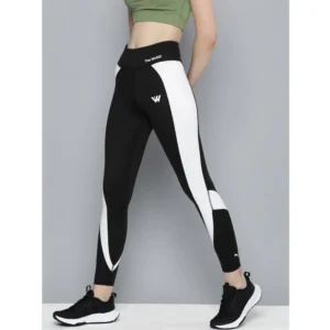 Alternative view of Women's Polyster Solid Sport Leggings (Black & White)