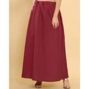 Alternative view of Women's Cotton Solid Free Size Petticoat (Maroon)