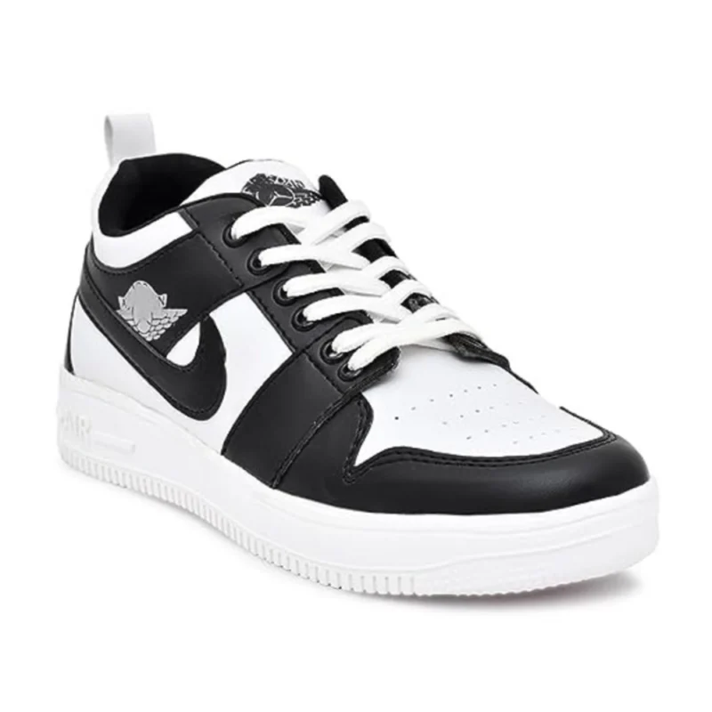 Men's Solid Synthetic Casual Shoes (Black)