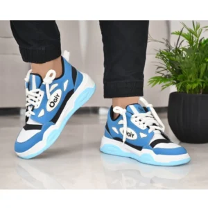 Alternative view of Men's Solid Synthetic Casual Shoes (Blue)