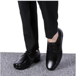 Alternative view of Men's Solid Synthetic Leather Formal Shoes (Black)
