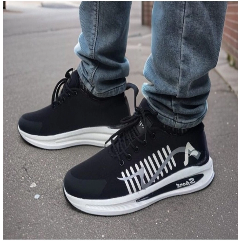 Men's Solid Synthetic Casual Shoes (Blue) - Image 2