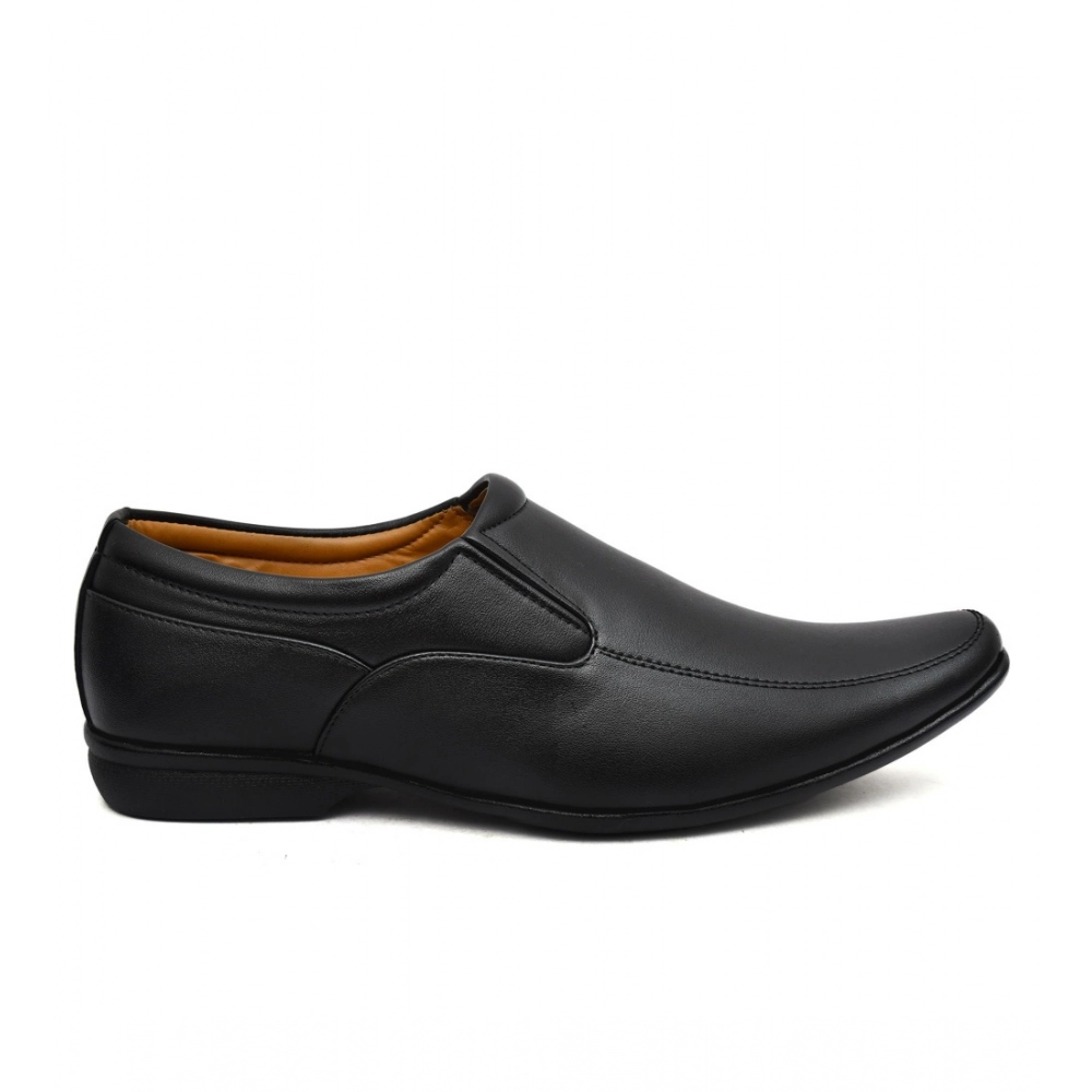 Men's Faux Leather Formal Shoes (Black) - Image 3