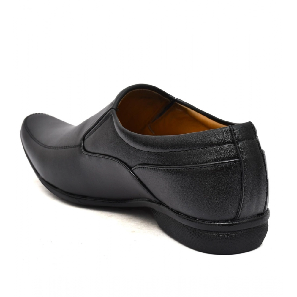 Men's Faux Leather Formal Shoes (Black) - Image 5