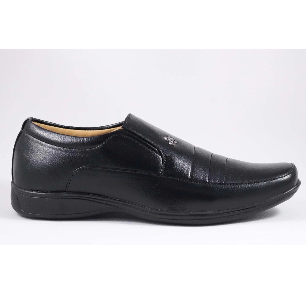 Men's Faux Leather Formal Shoes (Black) - Image 3