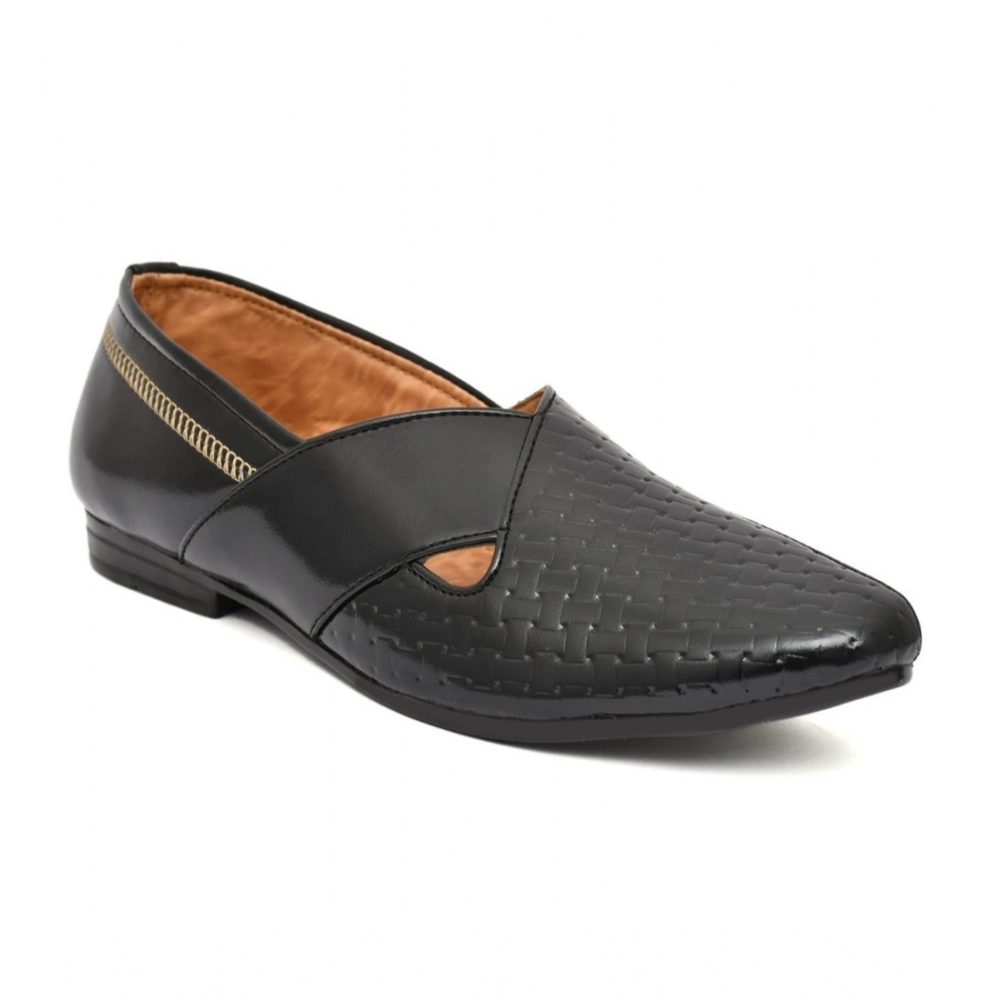 Men's Faux Leather Formal Shoes (Black) - Image 3
