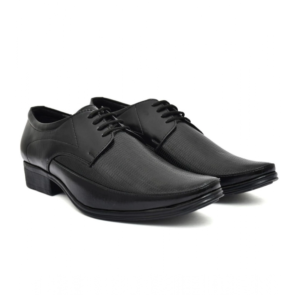 Men's Faux Leather Formal Shoes (Black) - Image 3