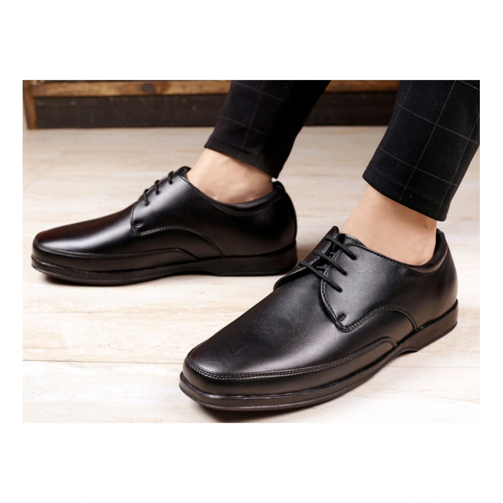 Men's Faux Leather Formal Shoes (Black) - Image 3