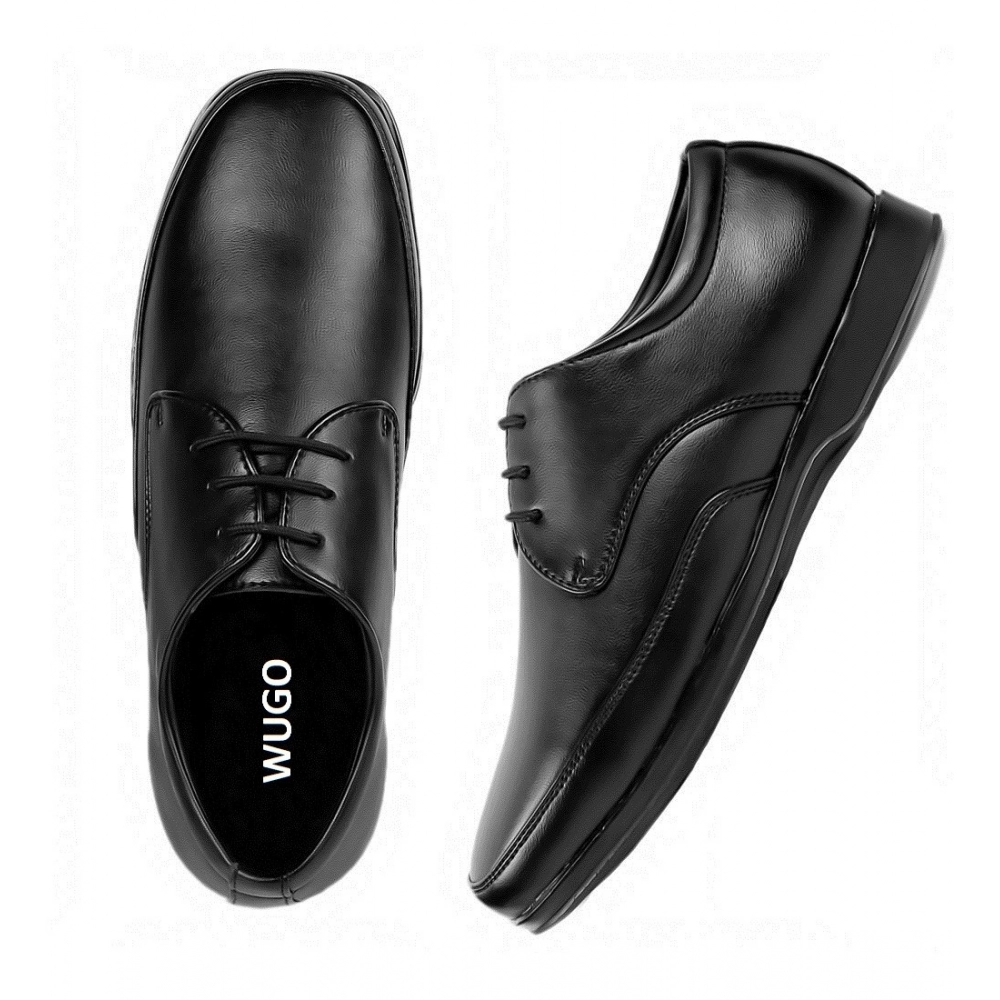 Men's Faux Leather Formal Shoes (Black) - Image 4