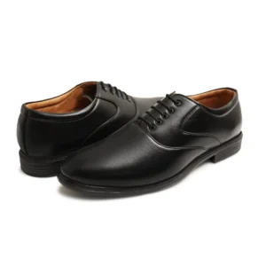 Alternative view of Men's Casual Faux Leather Solid Lace-Up Formal Shoes (Black)