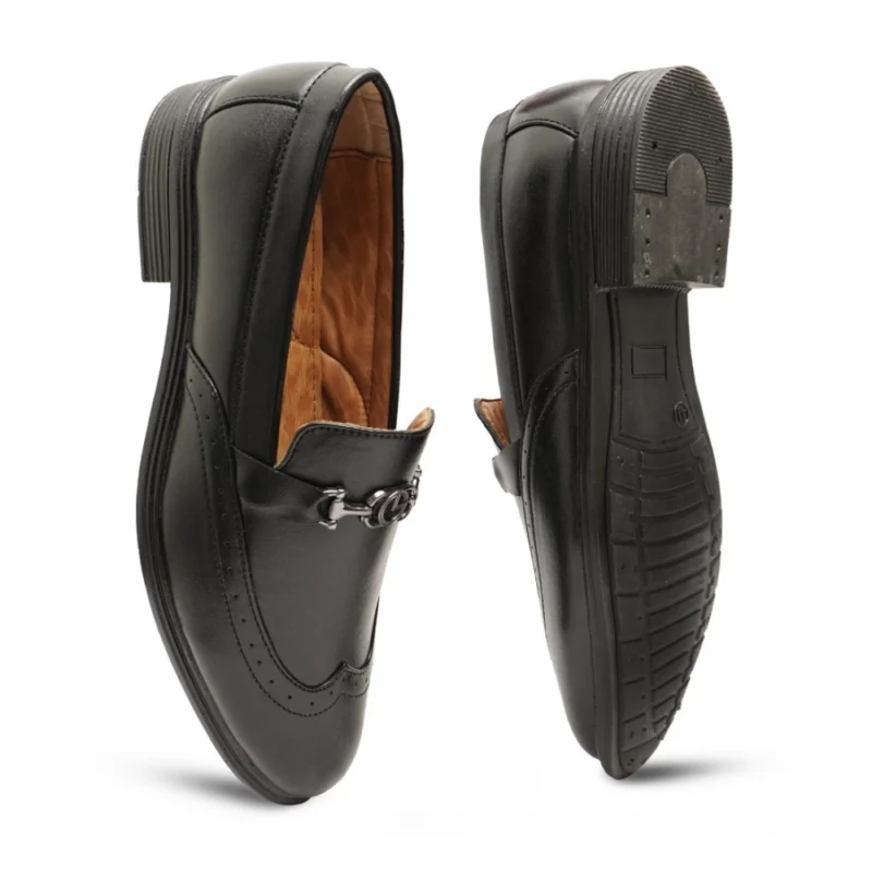 Alternative view of Men's Casual Faux Leather Solid Slip-on Formal Shoes (Black)