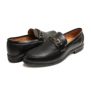 Alternative view of Men's Casual Faux Leather Solid Slip-on Formal Shoes (Black)
