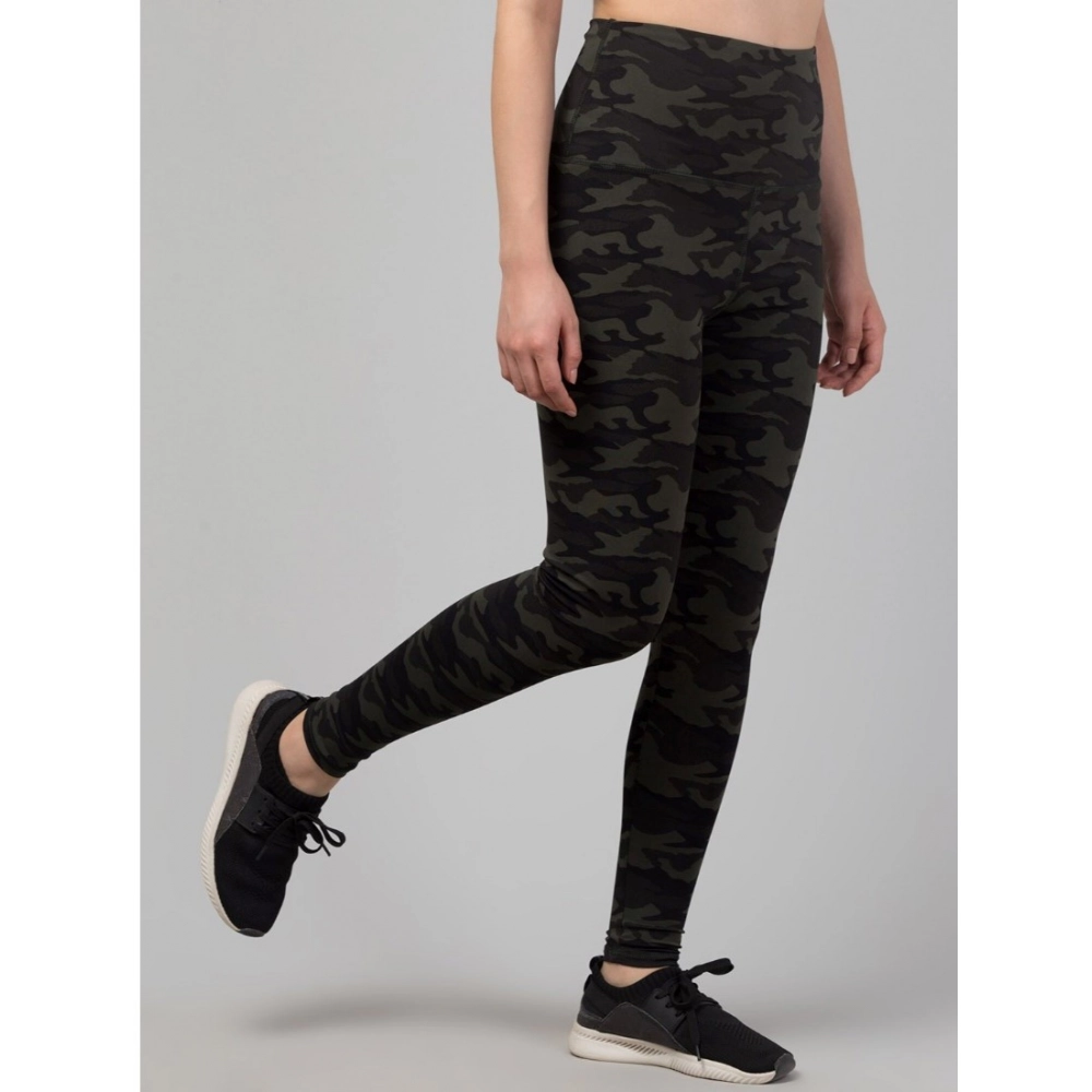 Women's Polyester Spandex Solid Ankle Length High Rise Slip On Tights (Black) - Image 4