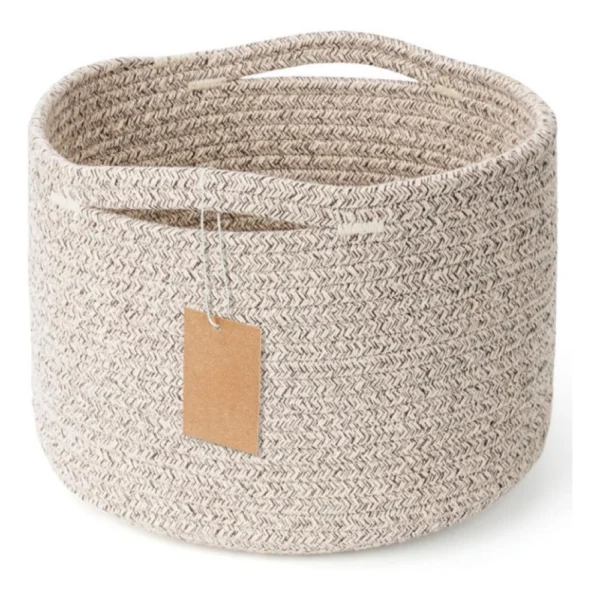 Cotton Kidi 9x7 Inch Pack of 3 Storage Basket For Clothes (Light Brown) - Image 4