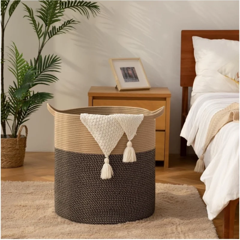 Alternative view of Cotton 12x14 Inch -Storage Basket For Clothes (Dark Brown)