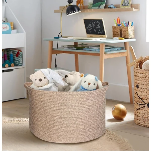 Cotton Kidi 14x12 Inch Pack of 1 Storage Basket For Clothes (Kidi) - Image 4