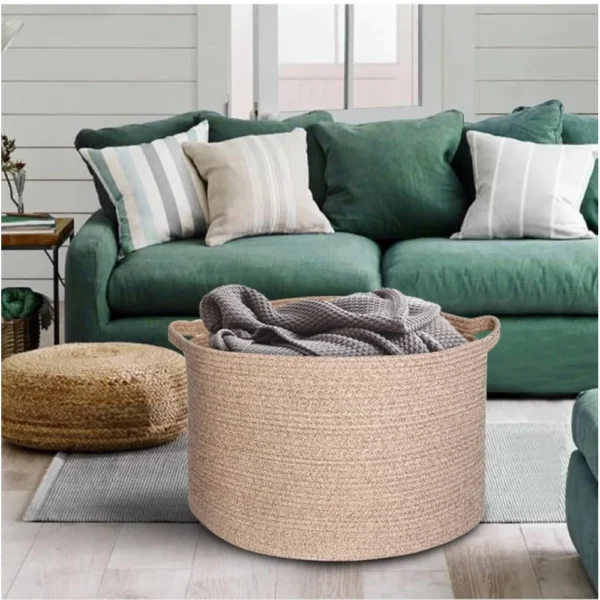 Cotton Kidi 14x12 Inch Pack of 1 Storage Basket For Clothes (Kidi) - Image 3