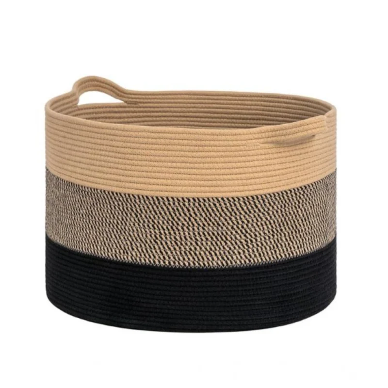 Alternative view of Cotton Mix 16x14 Inch Pack of 1 Storage Basket For Clothes (Multicolor)