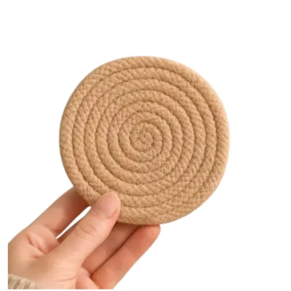 Cotton 6 Pcs Set Tea Coaster 6 Pcs Set (Beige) - Image 2