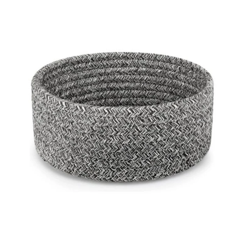 Cotton 8x3 Inch Kidi Round 1 Pcs Bedside Organizer (Black)