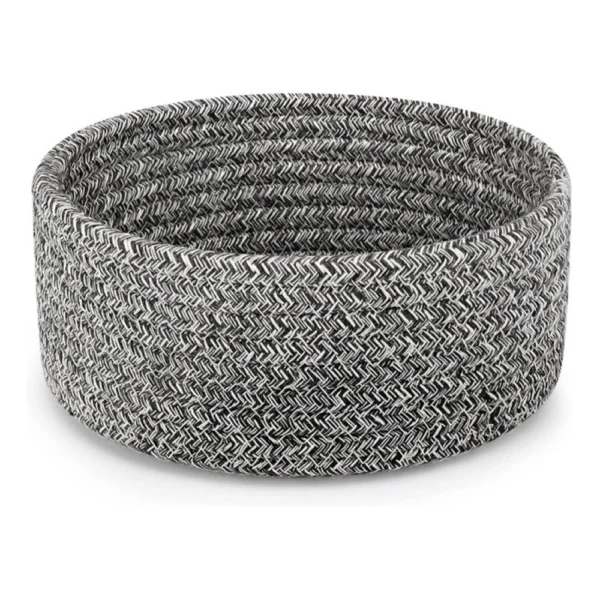 Cotton 8x3 Inch Kidi Round 1 Pcs Bedside Organizer (Black) - Image 3