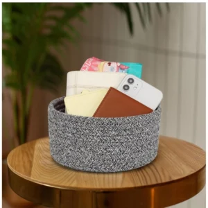 Alternative view of Cotton 8x3 Inch Kidi Round 1 Pcs Bedside Organizer (Black)