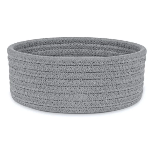 Cotton 8x3 Inch Round 1 Pcs Bedside Organizer (Gray)