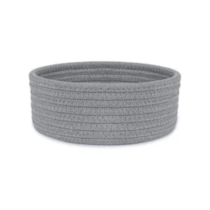 Alternative view of Cotton 8x3 Inch Round 1 Pcs Bedside Organizer (Gray)