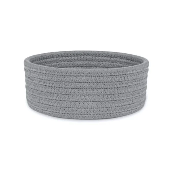 Cotton 8x3 Inch Round 1 Pcs Bedside Organizer (Gray) - Image 2