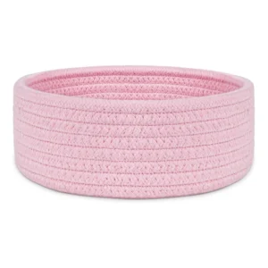 Cotton 8x3 Inch Round 1 Pcs Bedside Organizer (Pink)
