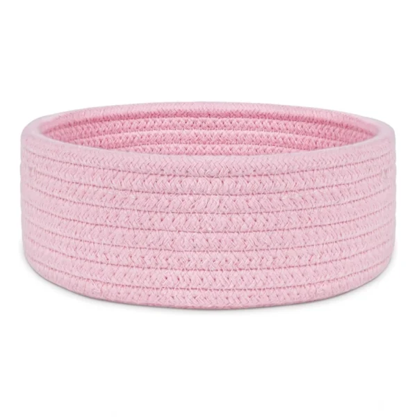 Cotton 8x3 Inch Round 1 Pcs Bedside Organizer (Pink)