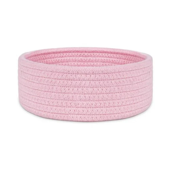 Cotton 8x3 Inch Round 1 Pcs Bedside Organizer (Pink) - Image 4