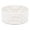 Cotton 8x3 Inch Round 1 Pcs Bedside Organizer (White)