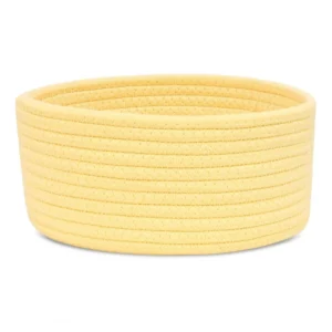 Cotton 8x3 Inch Round 1 Pcs Bedside Organizer (Yellow)